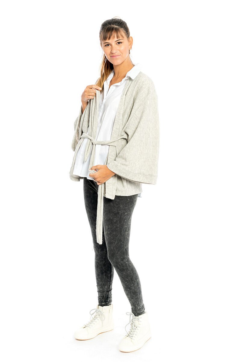 SWEATER SENSEI LANITA ACANALADA gris