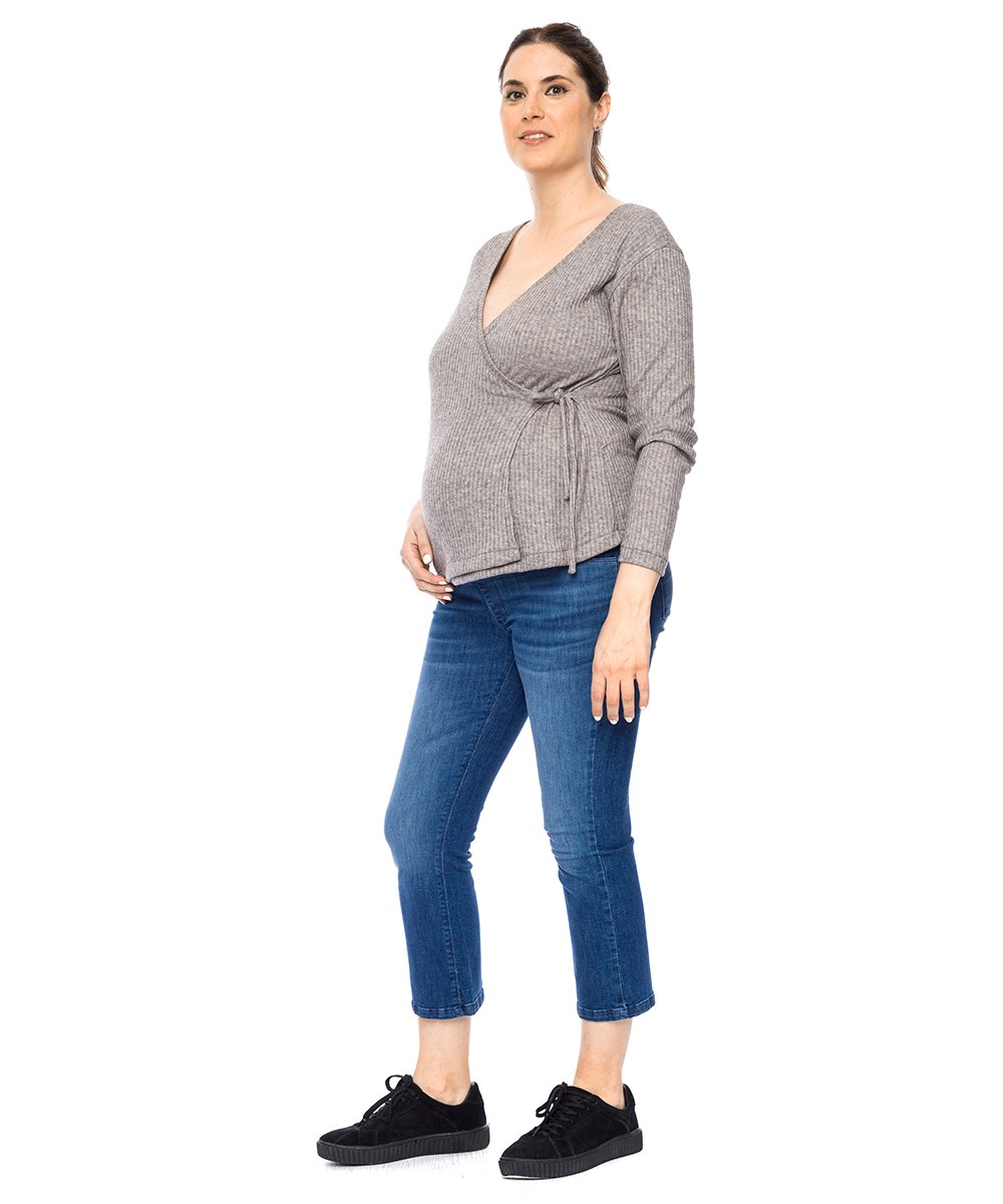 SWEATER VOLTA LANITA ACANALADA gris - Imagen 6