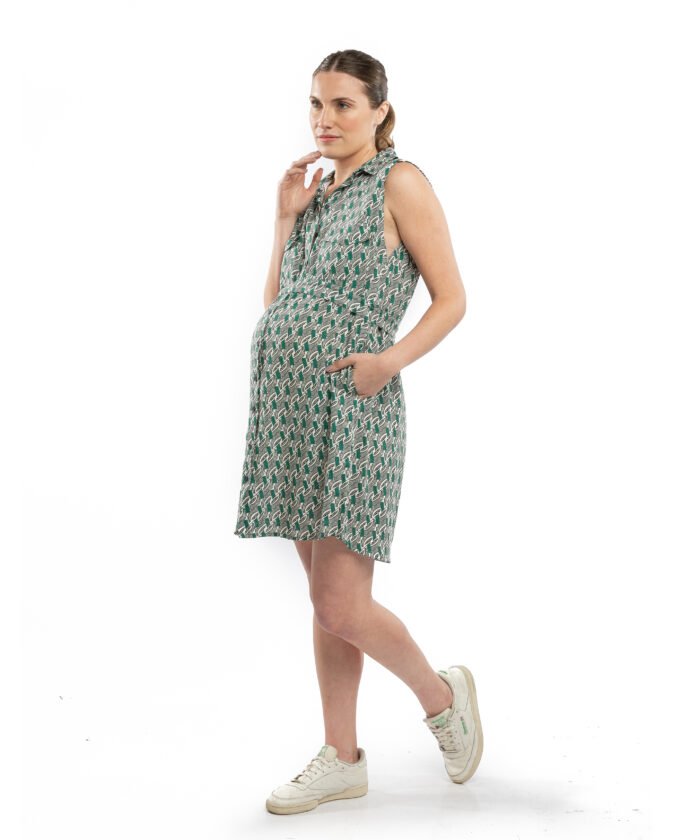 VESTIDO CAMISERO ESTAMPADO verde - Imagen 7
