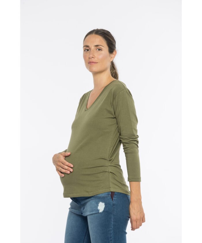 REMERA PLIEGO ML VERDE militar - Imagen 3