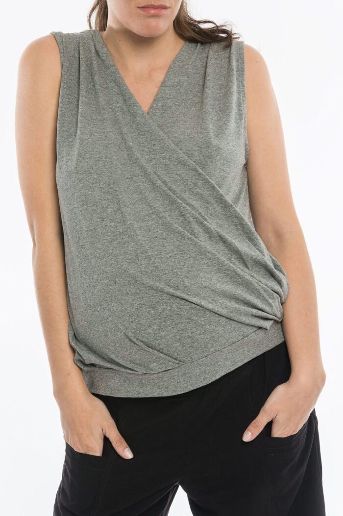 REMERA PRONTA SM JERSEY ALG.LYCRA GRIS melange - Imagen 3