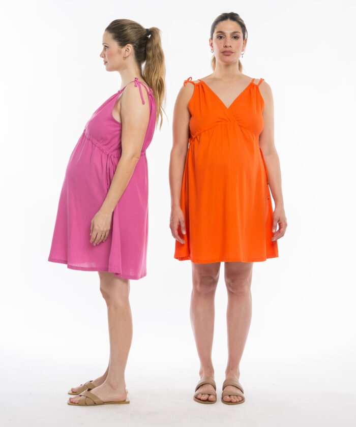 VESTIDO NOMADE LINO VISCOSA naranja - Imagen 7