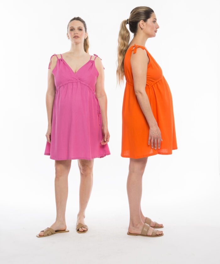 VESTIDO NOMADE LINO VISCOSA naranja - Imagen 4