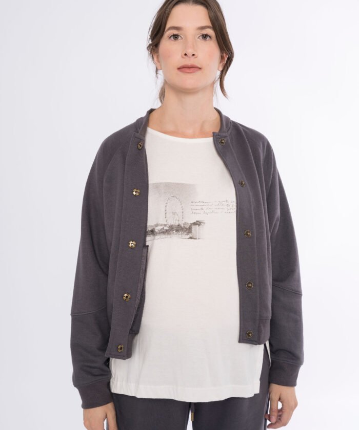 BUZO BOMBER RUSTICO gris acero - Imagen 6