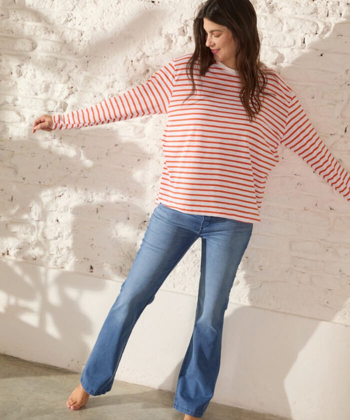 PANTALON OXFORD JEAN ELASTIZADO trufa - Imagen 2