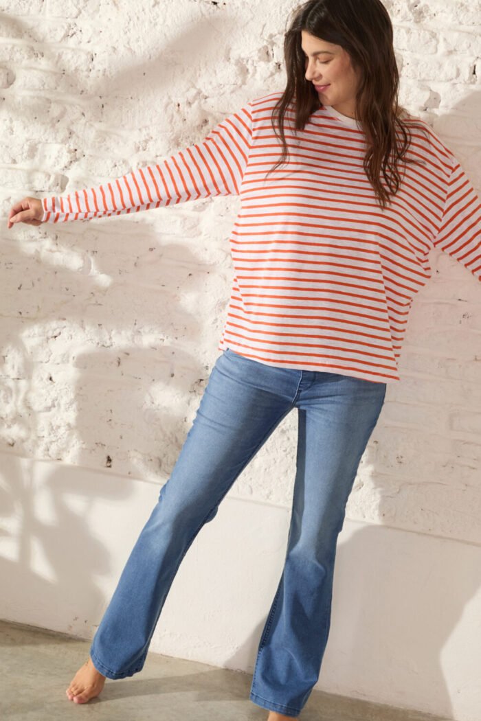 PANTALON OXFORD JEAN ELASTIZADO trufa - Imagen 2
