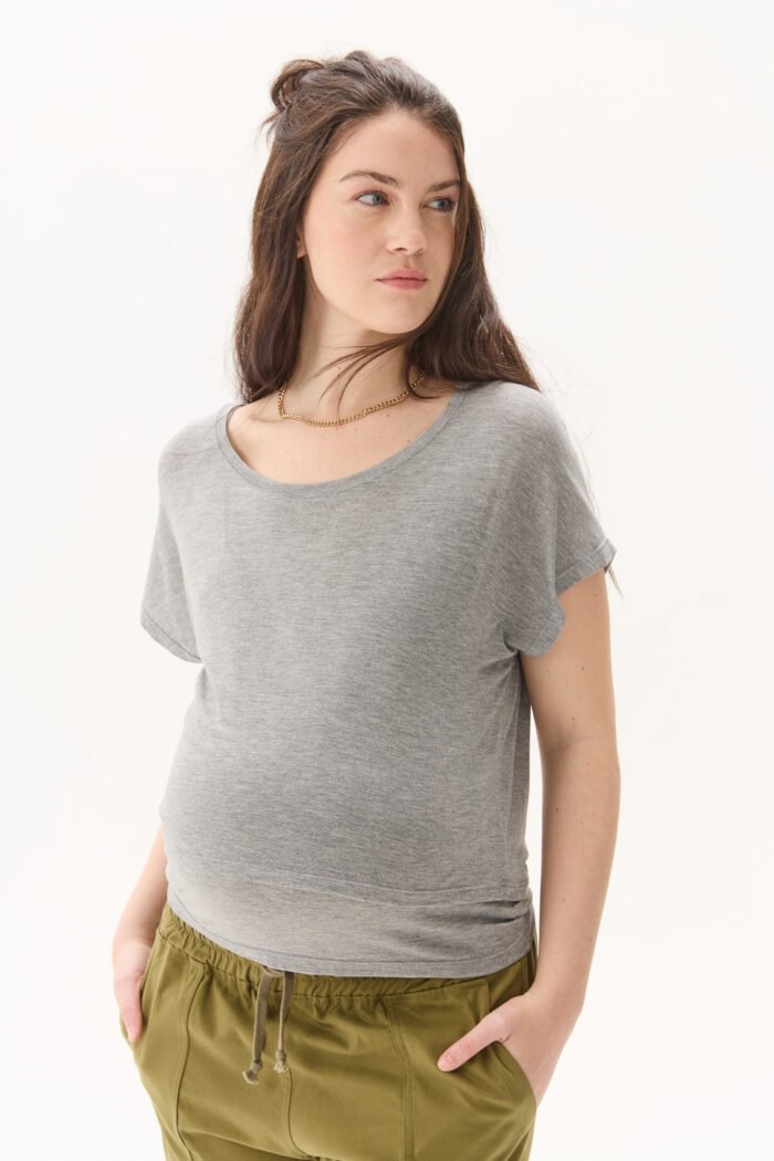 REMERA  DOSENUNO JERSEY ULTRA SOFT gris melange - Imagen 4