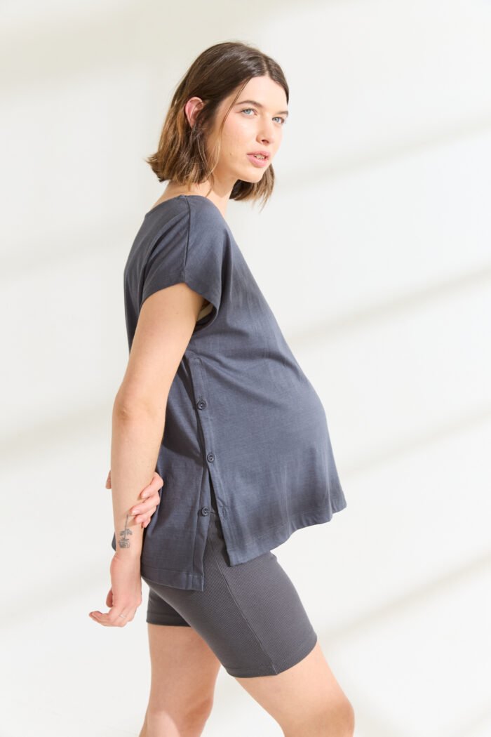 REMERA LATERAL SM JERSEY ALGODON GRIS acero - Imagen 4