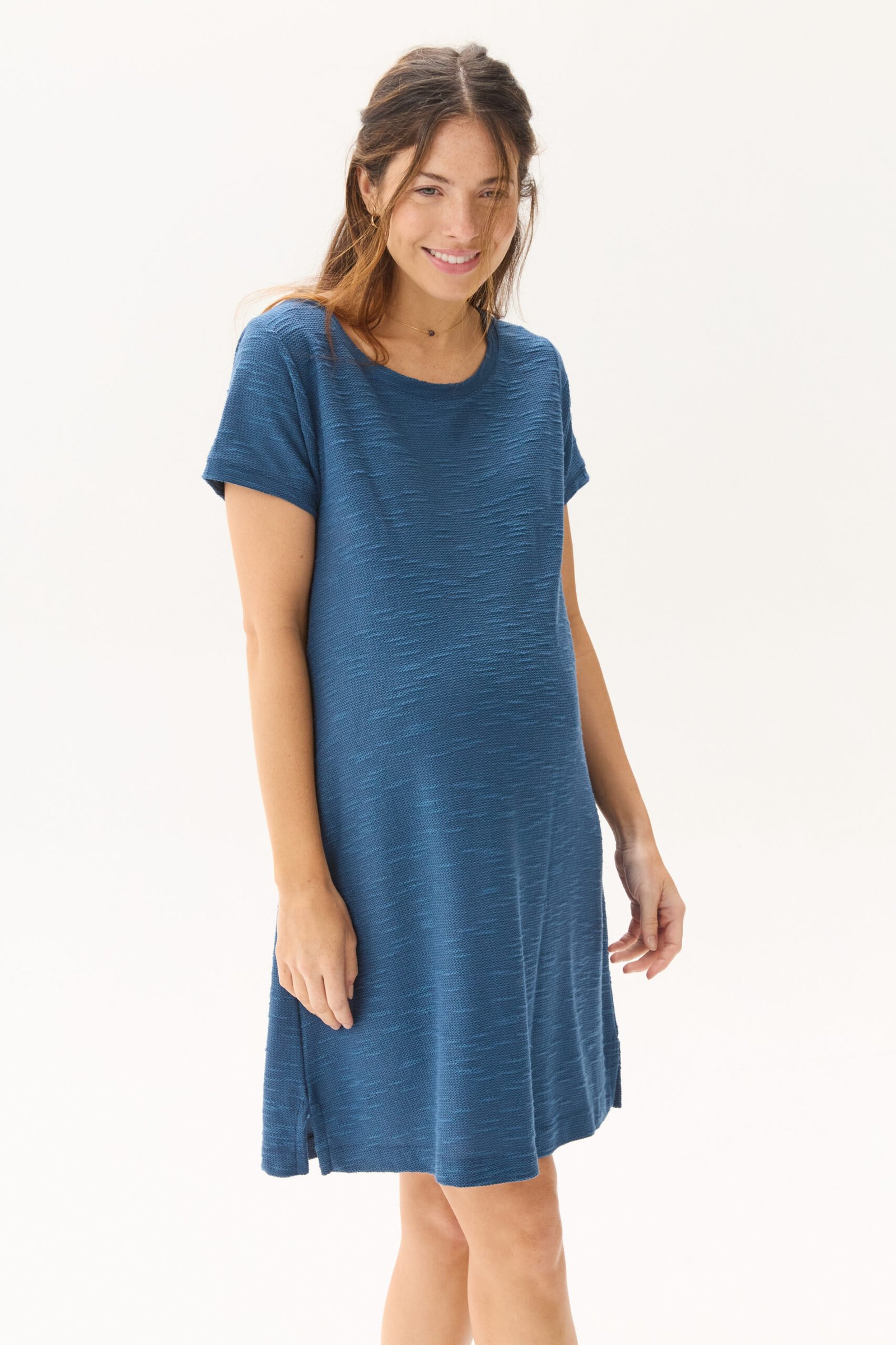 VESTIDO CUT OUT RUSTICO REVERSE petroleo - Imagen 2