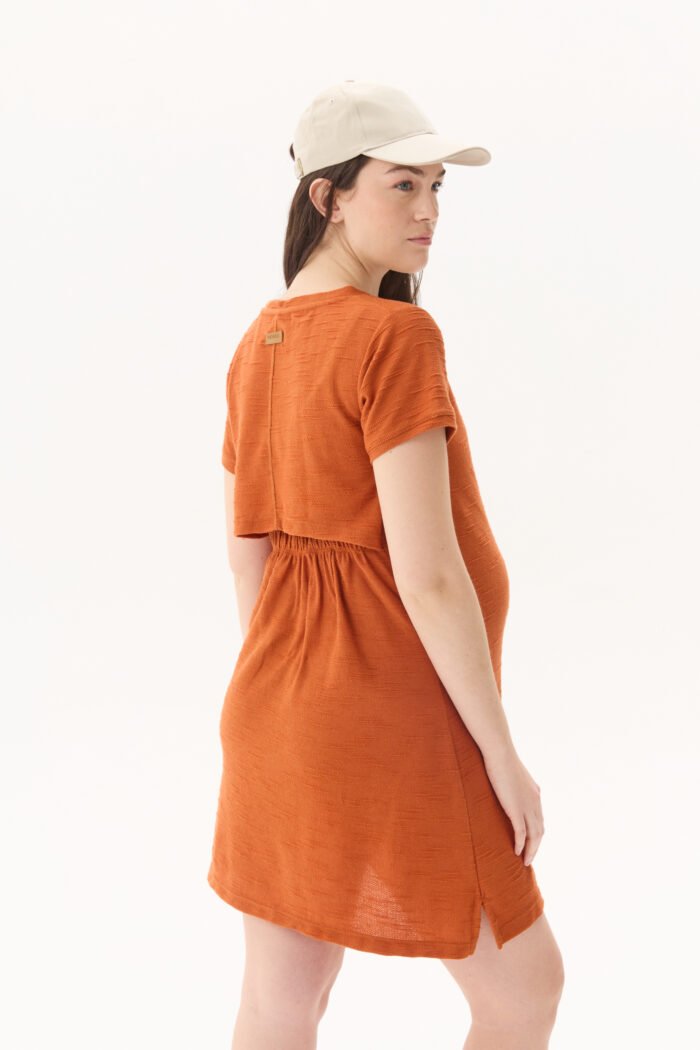 VESTIDO CUT OUT RUSTICO REVERSE terracota - Imagen 4