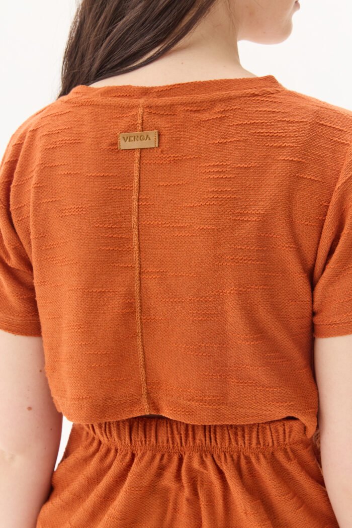 VESTIDO CUT OUT RUSTICO REVERSE terracota - Imagen 3