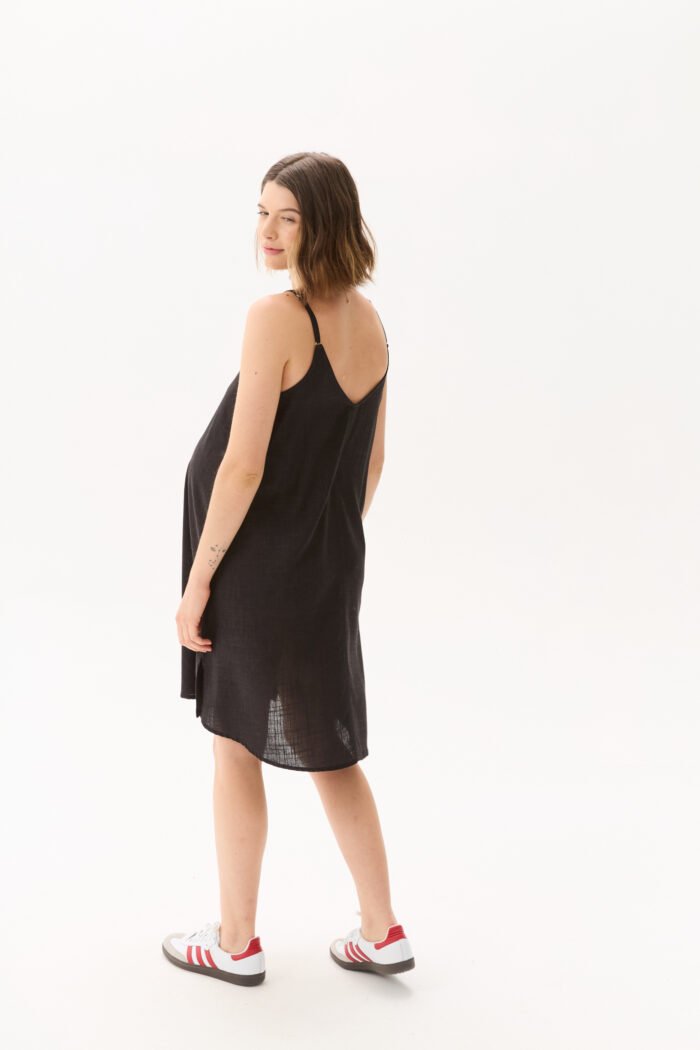 VESTIDO LISBOA LINO VISCOSA negro - Imagen 4
