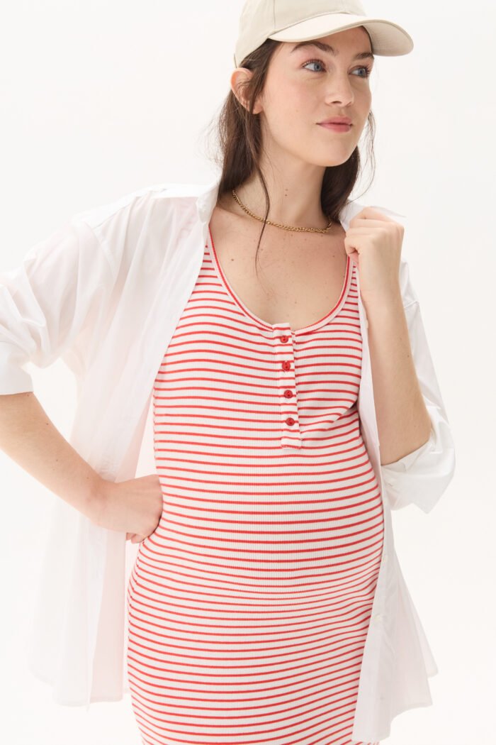 VESTIDO MARAIS MORLEY RAYADO rojo - Imagen 4