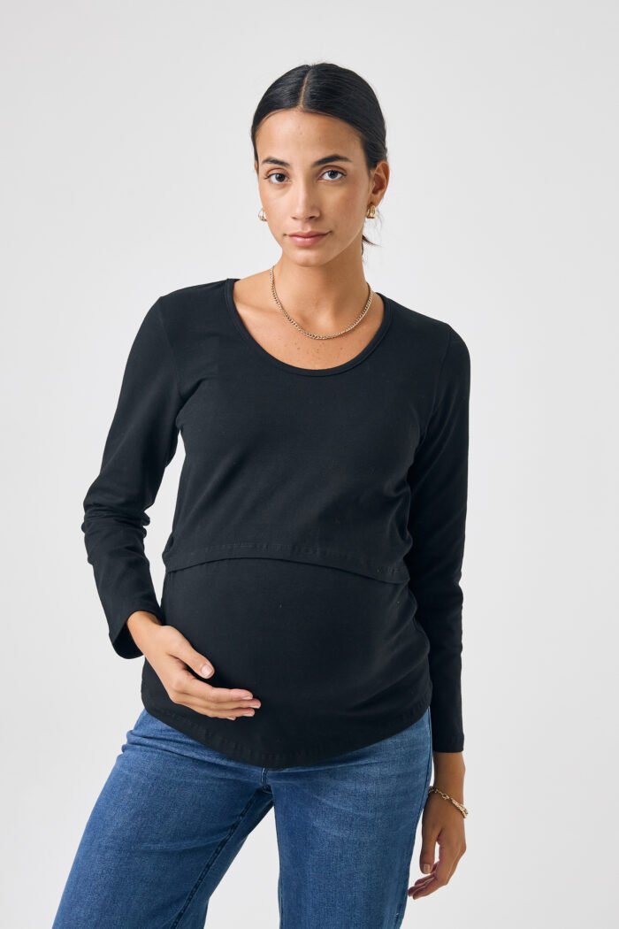 REMERA AMAMANTAR ML JERSEY ALG.LYCRA negro - Imagen 3