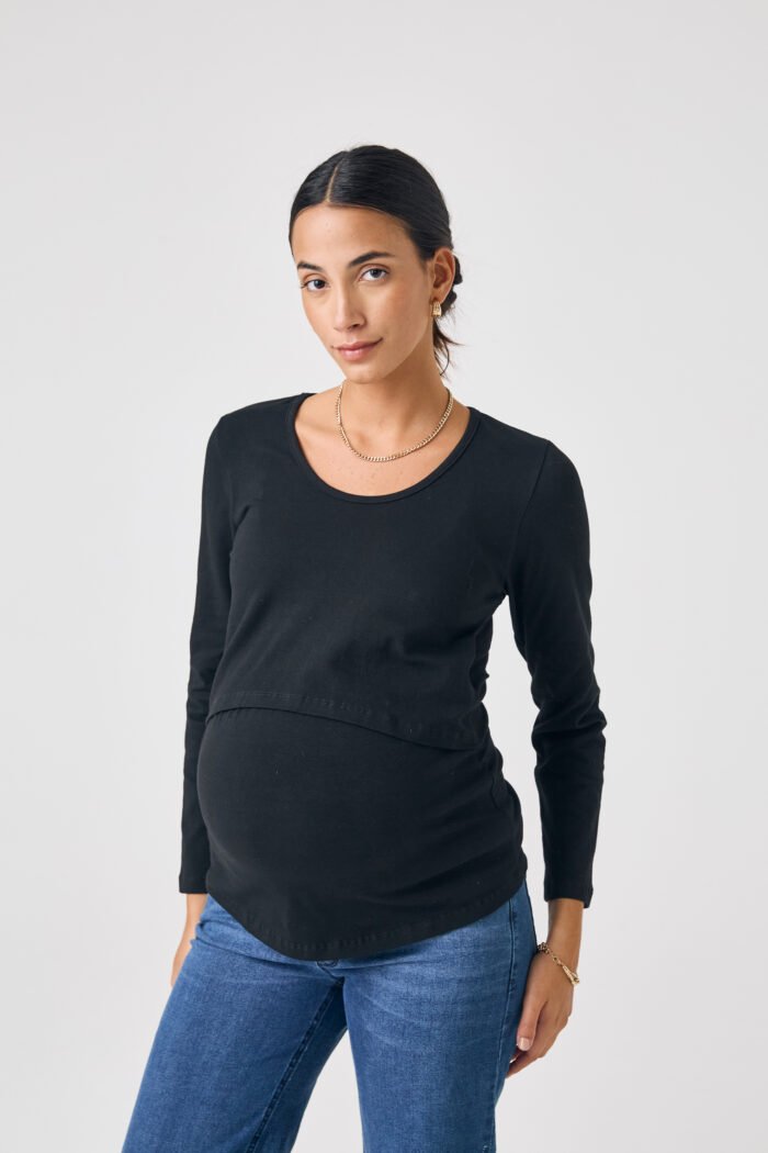 REMERA AMAMANTAR ML JERSEY ALG.LYCRA negro