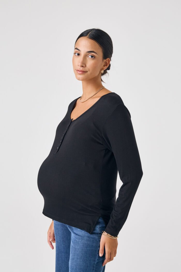 REMERA POSTA ML RIB VISCOSA negra - Imagen 4