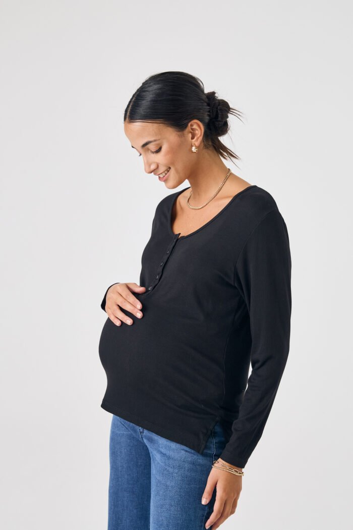REMERA POSTA ML RIB VISCOSA negra - Imagen 6
