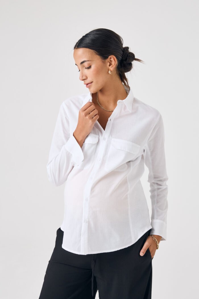 CAMISA GRANDPA ML VOILE ALGODON blanco