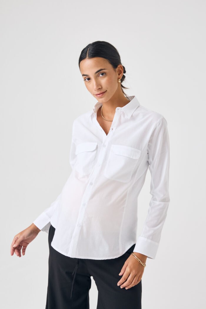 CAMISA GRANDPA ML VOILE ALGODON blanco - Imagen 2
