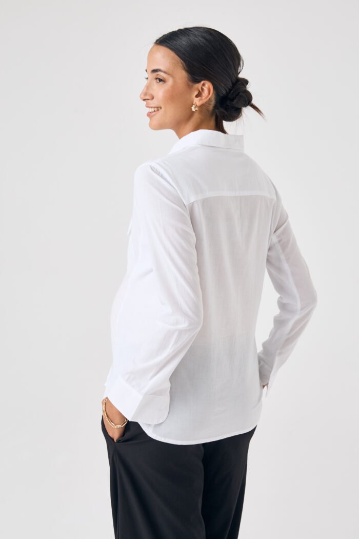 CAMISA GRANDPA ML VOILE ALGODON blanco - Imagen 3