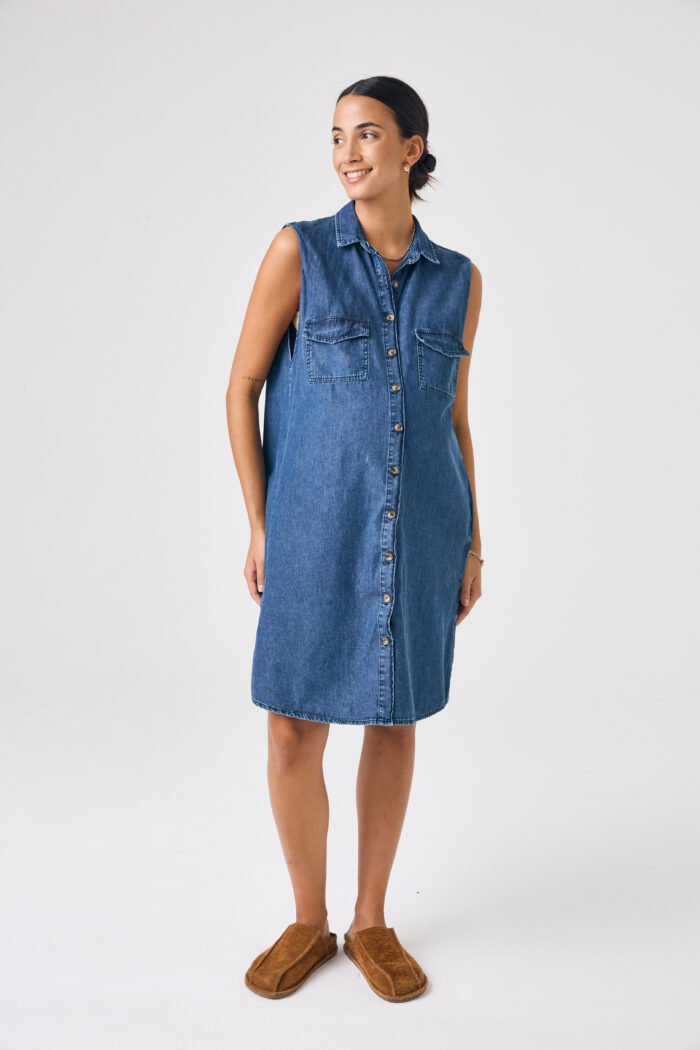 VESTIDO CAMISERO JEAN LIVIANO azul - Imagen 4