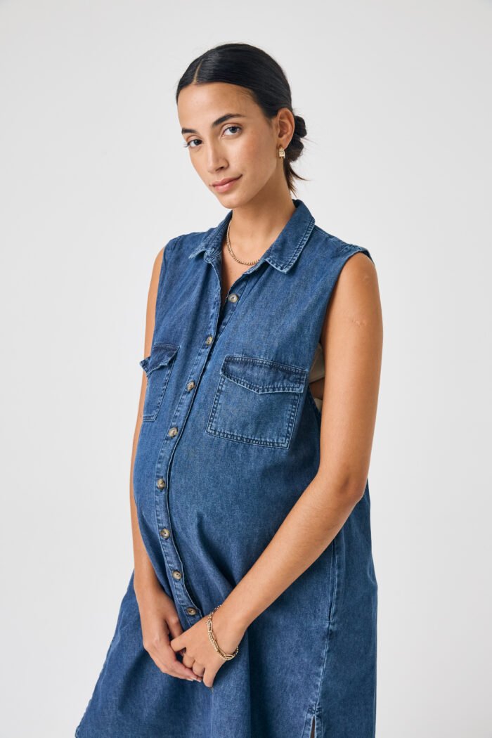 VESTIDO CAMISERO JEAN LIVIANO azul - Imagen 3